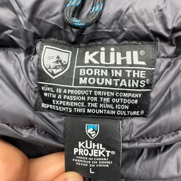 Kuhl Wyldefire Hoody 800 Fill Down Water Resistant Puffer Jacket Men Large Black - Picture 2 of 14